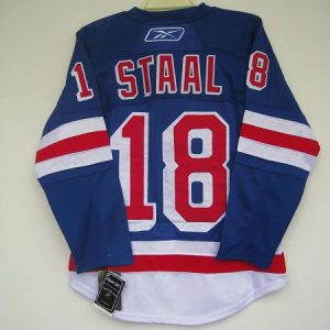 Rangers #18 Marc Staal Stitched Blue Jersey