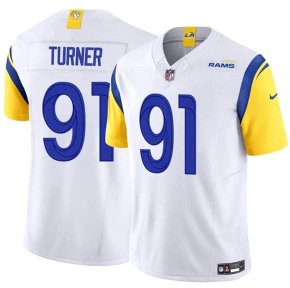 Los Angeles Rams #91 Kobie Turner White 2025 F.U.S.E. Vapor Untouchable Stitched Jersey