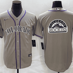 Colorado Rockies Gray Team Big Logo Stitched Jersey