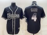 Las Vegas Raiders #4 Derek Carr Black Gold With Patch Cool Base Stitched Jersey