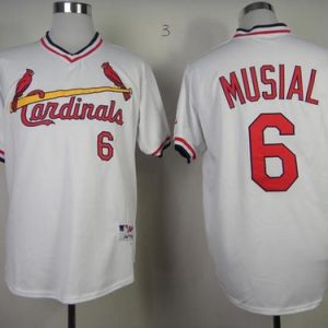Cardinals #6 Stan Musial White 1982 Turn Back The Clock Stitched Jersey