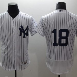 New York Yankees #18 Didi Gregorius White Flex Base Stitched Jersey