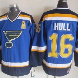 Blues #16 Brett Hull Light Blue CCM Throwback Stitched Jersey