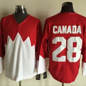 Olympic CA. #28 Canada Red White 1972 Commemorative CCM Stitched Jersey
