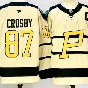 Pittsburgh Penguins #87 Sidney Crosby Cream 2024-25 With C Patch Winter Classic Stitched Jersey