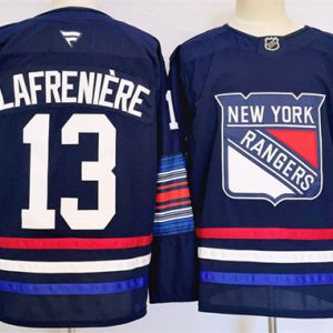 New York Rangers #13 Alexis Lafreniere Navy 2024-25 Stitched Jersey