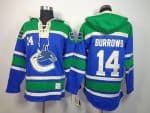 Canucks #14 Alex Burrows Blue Sawyer Hooded Sweatshirt Stitched Jersey