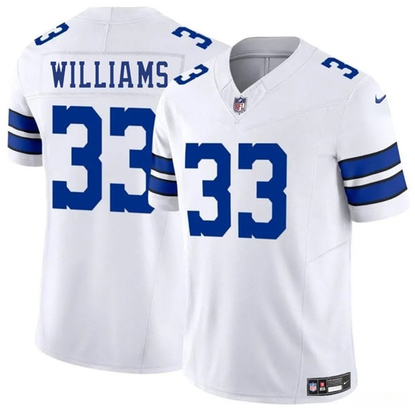 Dallas Cowboys #33 Javonte Williams White 2025 F.U.S.E. Vapor Untouchable Limited Stitched Jersey