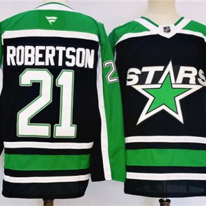 Dallas Stars #21 Jason Robertson Black 2024-25 Reverse Retro Stitched Jersey