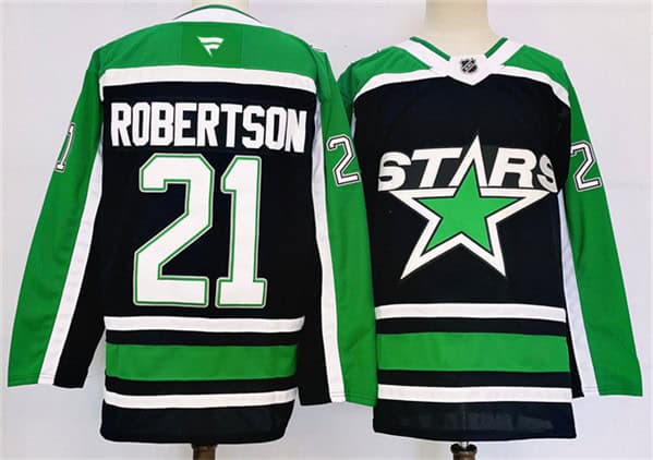 Dallas Stars #21 Jason Robertson Black 2024-25 Reverse Retro Stitched Jersey
