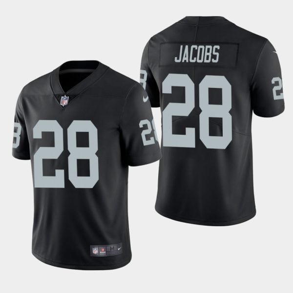 Raiders #28 Josh Jacobs Black Vapor Untouchable Limited Stitched Jersey