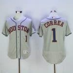 Astros #1 Carlos Correa Grey Flexbase Authentic Collection Stitched Jersey