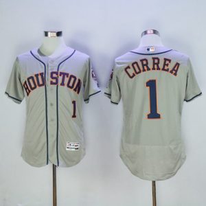 Astros #1 Carlos Correa Grey Flexbase Authentic Collection Stitched Jersey