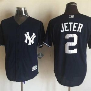 Yankees #2 Derek Jeter Navy Blue New Cool Base Stitched Jersey