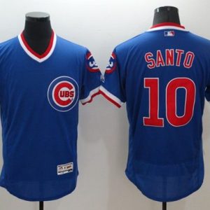 Cubs #10 Ron Santo Blue Flexbase Authentic Collection Cooperstown Stitched Jersey