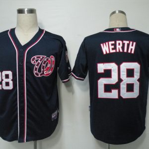 Nationals #28 Jayson Werth Navy Blue Cool Base Stitched Jersey