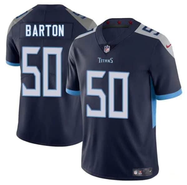 Tennessee Titans #50 Cody Barton Navy 2025 Vapor Limited Stitched Jersey