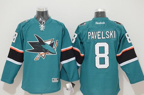 Sharks #8 Joe Pavelski Stitched Teal Jersey