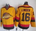 Canucks #16 Trevor Linden Gold CCM Throwback Stitched Jersey