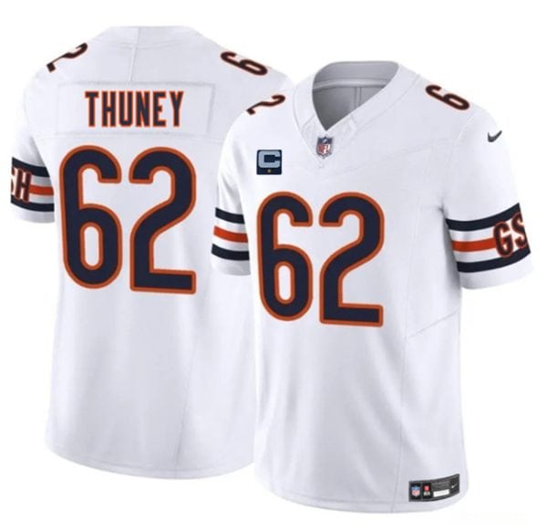 Chicago Bears #62 Joe Thuney White 2025 F.U.S.E. With 1-Star C Patch Vapor Untouchable Limited Stitched Jersey