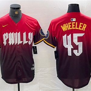 Philadelphia Phillies #45 Zack Wheeler Red 2024 City Connect Limited Stitched Jersey