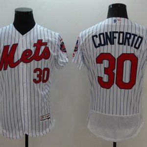 Mets #30 Michael Conforto White(Blue Strip) Fashion Stars Stripes Flexbase Authentic Stitched Jersey