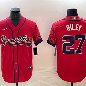 Atlanta Braves #27 Austin Riley Red City Connect Cool Base Stitched Jersey