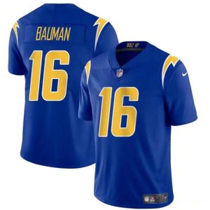 Los Angeles Chargers #16 Casey Bauman Royal 2024 Vapor Limited Stitched Jersey