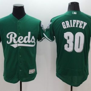 Reds #30 Ken Griffey Green Celtic Flexbase Authentic Collection Stitched Jersey