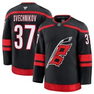 Carolina Hurricanes #37 Andrei Svechnikov Black 2024-25 Home Stitched Jersey