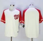 Nationals Blank Cream Red Exclusive New Cool Base Stitched Jersey