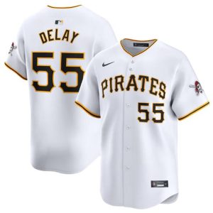 Pittsburgh Pirates #55 Jason Delay White Home Limited Stitched Jersey
