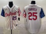 Detroit Tigers #25 Gleyber Torres White 2025 Memorial Day Vapor Premier Limited Stitched Jersey