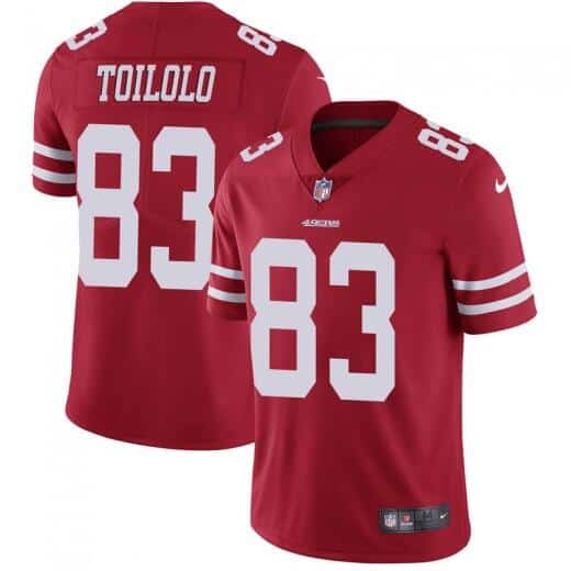 San Francisco 49ers #83 Levine Toilolo Red Vapor Untouchable Limited Stitched Jersey
