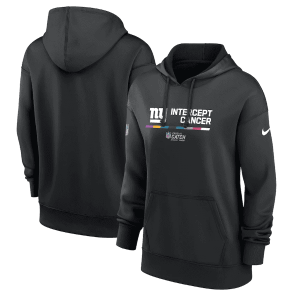 New York Giants 2022 Black NFL Crucial Catch Therma Performance Pullover Hoodie(Run Small)