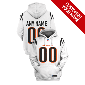 Cincinnati Bengals Active Player Custom 2021 White Pullover Hoodie