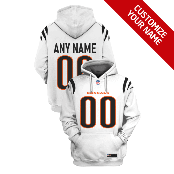 Cincinnati Bengals Active Player Custom 2021 White Pullover Hoodie