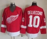 Red Wings #10 Alex Delvecchio Red CCM Throwback Stitched Jersey