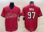 San Francisco 49ers #97 Nick Bosa Red With Patch Cool Base Stitched Jersey