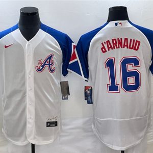 Atlanta Braves #16 Travis D'Arnaud White 2023 City Connect Flex Base Stitched Jersey