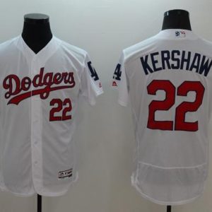 Dodgers #22 Clayton Kershaw White Fashion Stars Stripes Flexbase Authentic Stitched Jersey