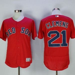 Red Sox #21 Roger Clemens Red Flexbase Authentic Collection Stitched Jersey