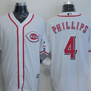 Reds #4 Brandon Phillips White New Cool Base Stitched Jersey