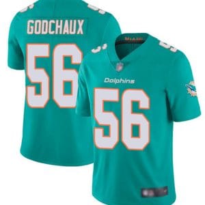 Miami Dolphins #56 Davon Godchaux Aqua Vapor Limited Stitched Jersey