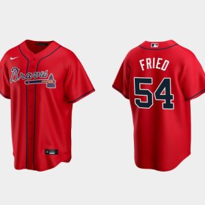 Atlanta Braves #54 Max Fried Red Cool Base Stitched Jersey