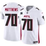 Atlanta Falcons #70 Jake Matthews White 2024 F.U.S.E With 4-Star C Patch Vapor Untouchable Limited Stitched Jersey