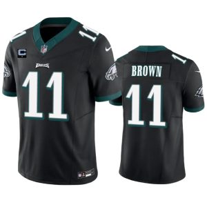 Philadelphia Eagles #11 A. J. Brown Black 2023 F.U.S.E. With 4-Star C Patch Vapor Untouchable Limited Stitched Jersey