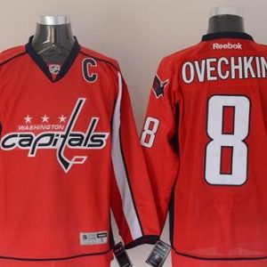 Capitals #8 Alex Ovechkin Red Stitched Jersey