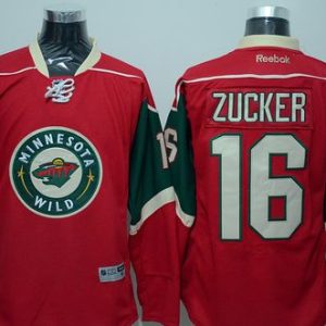 Wild #16 Jason Zucker Red Stitched Jersey