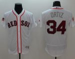 Red Sox #34 David Ortiz White Fashion Stars Stripes Flexbase Authentic Stitched Jersey